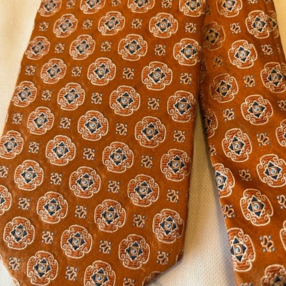 Jos A Bank Signature Collection Tie Orange Silk New - Picture 6 of 7